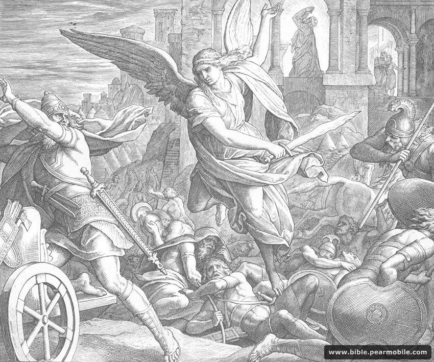д҃ ца́рствъ 19:35 - Angel of Lord Slays Assyrian Army